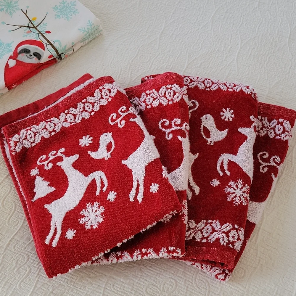 Six Christmas Towels- Sloths & Deers